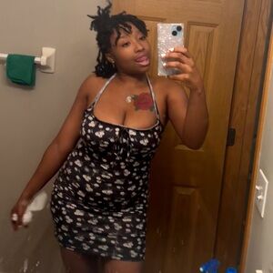 SHEIN Black and White Floral Dress